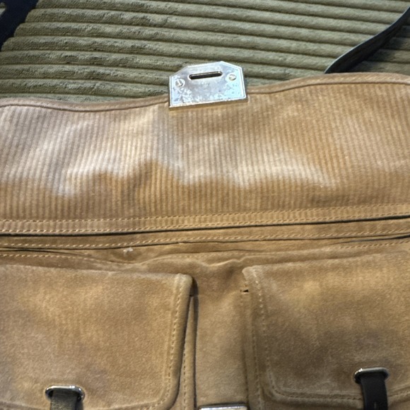Rag & Bone Small Field Messenger Bag Purse Grey  Brown Leather Grunge Y2K